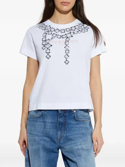 Givenchy Deconstructed Crystals-print T-shirt In White