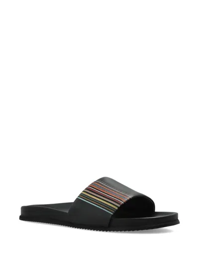Paul Smith Stripe Band Slides In Black