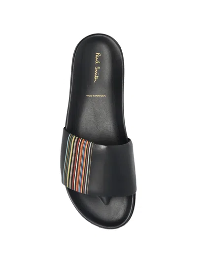 Paul Smith Stripe Band Slides In Black
