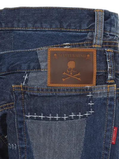 Mastermind Japan Mastermind World Patchwork Jacquard Straight Denim Pants In Blue
