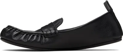 Acne Studios Black Leather Loafers In Black