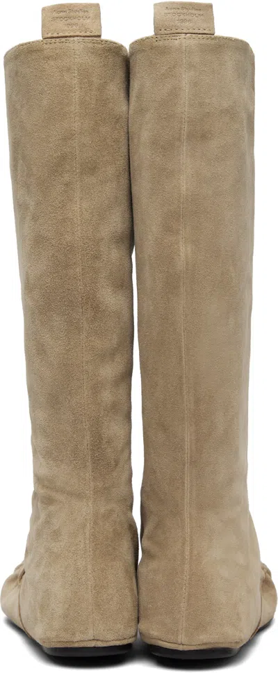 Acne Studios Beige Slouch Saddle Tall Boots In Nude