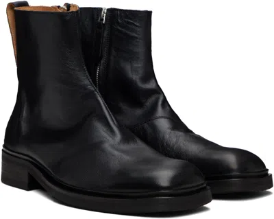 Our Legacy Daimono Boot Block Heel Square Toe Pull Tab In Black