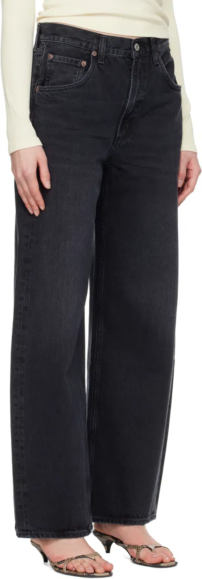 Agolde Black Low Curve Jeans In Black