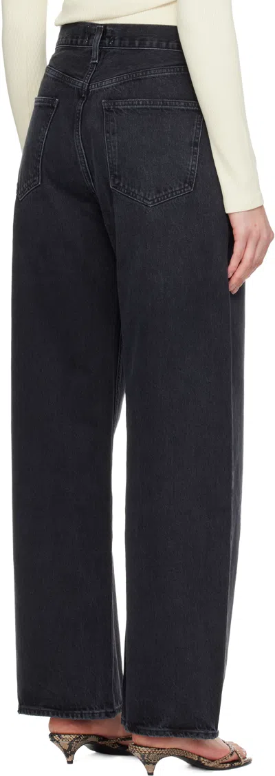 Agolde Black Low Curve Jeans In Black