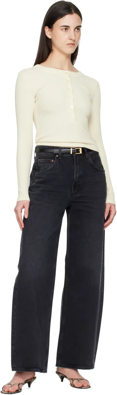 Agolde Black Low Curve Jeans In Black