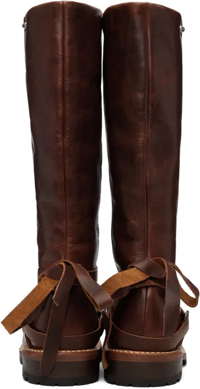 Our Legacy Tan High Engine Tall Boot In Brown