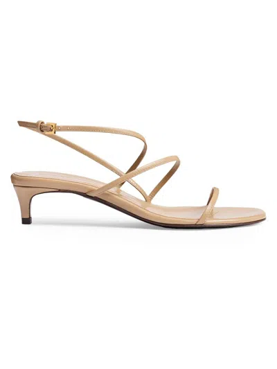 Khaite Loop Leather Sandals In Brown