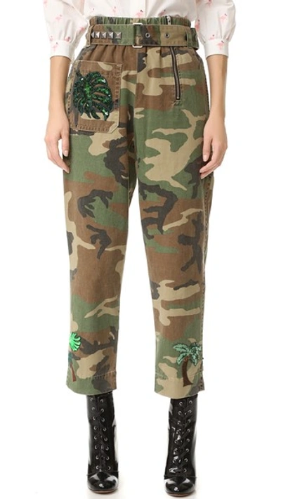 Shop Marc Jacobs Camo Belted Pants In Multi