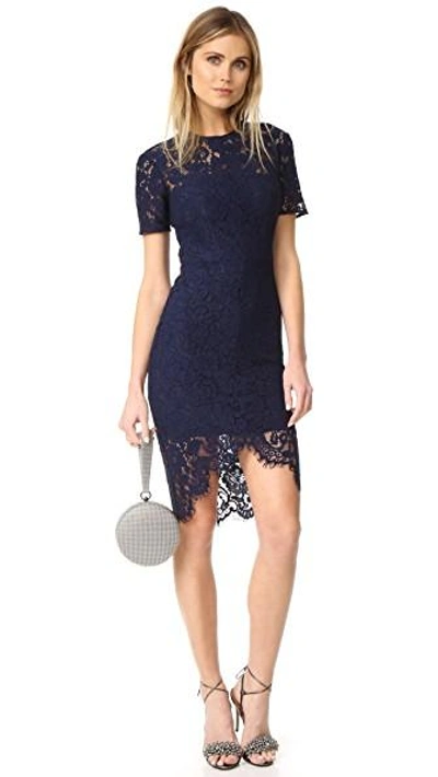Shop Lover Oasis Fitted Dress In Navy