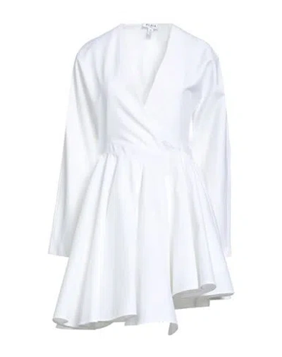 Alaïa Asymmetric Midi Lenght Cotton Popeline Dress In White