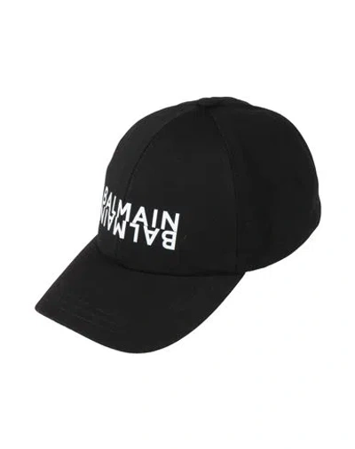 Balmain Man Hat Black Size Onesize Cotton In Black