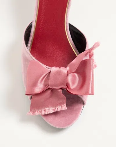 Valentino Garavani Marie A Velvet Slide Sandal 55mm Woman Pink 38