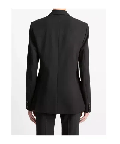 Vince Button-fastening Cotton Jacket In Black