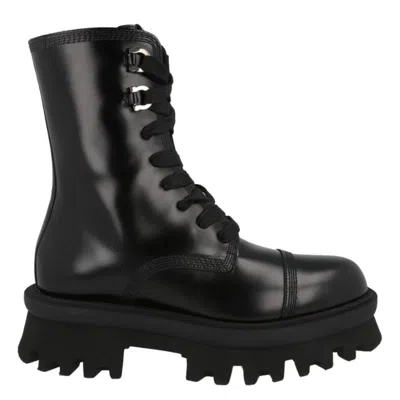 Ferragamo Black 30 Gancini Leather Biker Boots In Black