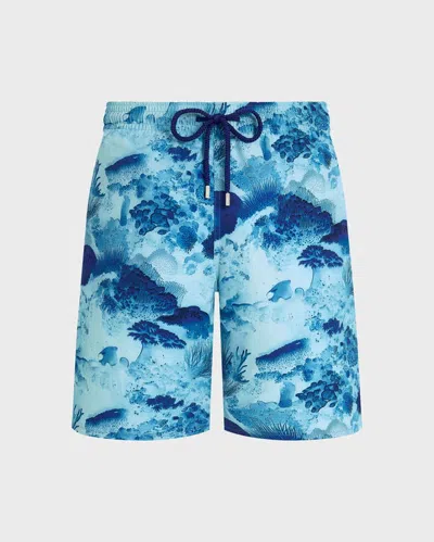 Vilebrequin X-ray Medusa Ultralight Foldable Swim Trunks In Blue