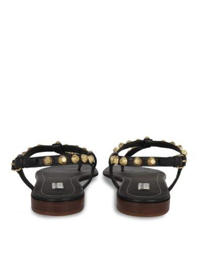 Shop Balenciaga Studded Sandals In Noir