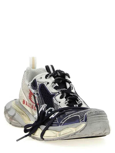 Balenciaga 3xl Split Logo Nylon And Mesh Sneakers In Multi