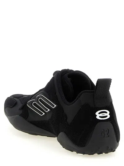 Balenciaga Black Canvas And Corduroy Monday Ultra Sneakers In Black