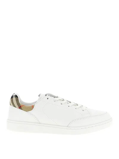 Burberry Low Top Sneakers Contrast Heel Detail Rubber Sole In Multi