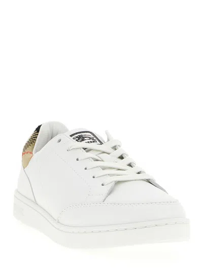 Burberry Low Top Sneakers Contrast Heel Detail Rubber Sole In Multi