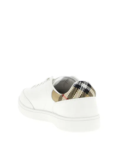 Burberry Low Top Sneakers Contrast Heel Detail Rubber Sole In Multi