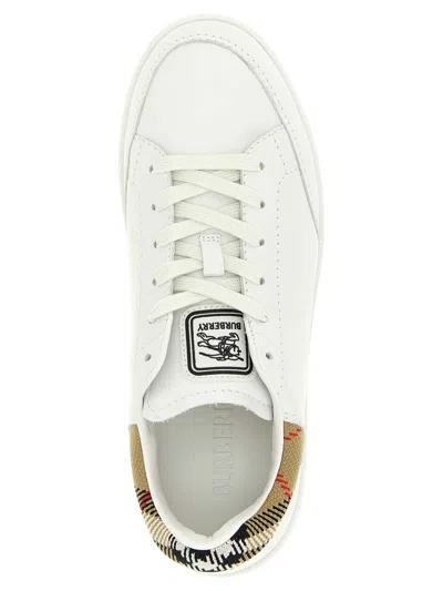 Burberry Low Top Sneakers Contrast Heel Detail Rubber Sole In Multi