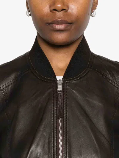 Bully Leather Jacket In Brown