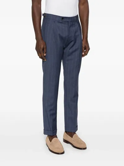 Berwich Striped-pattern Tailored Trousers In Blue