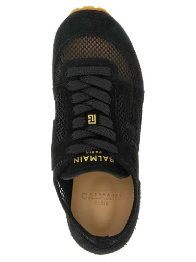 Balmain Racer 45 Suede And Perforated Mesh Sneakers In Multi
