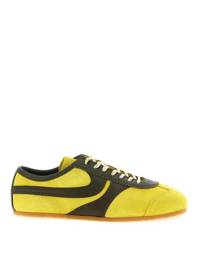 Dries Van Noten Yellow Leather Sneakers