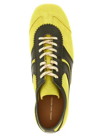 Dries Van Noten Yellow Leather Sneakers
