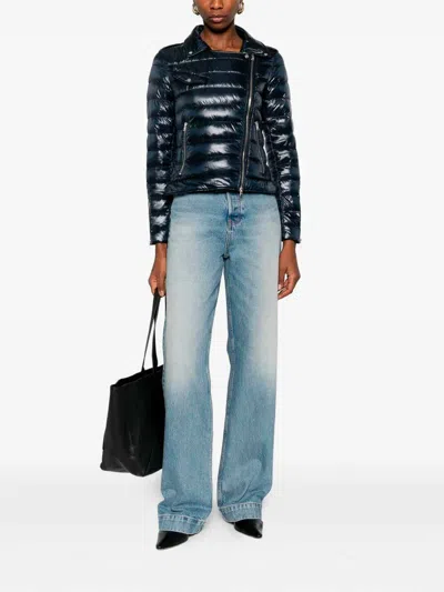 Herno Biker Jacket In Blue