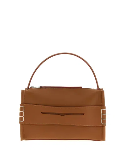 Jw Anderson Loafer Leather Shoulder Bag With Detachable Strap In Brown