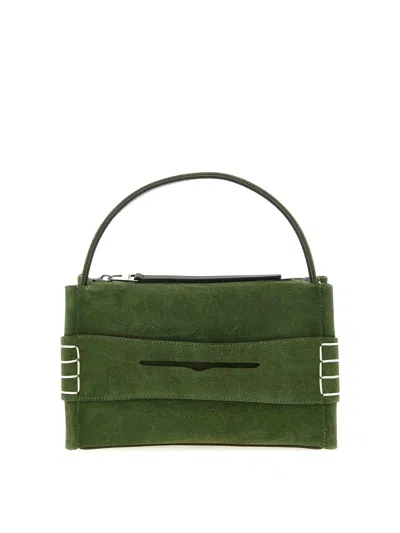 Jw Anderson W Anderson Womens Khaki Loafer Suede Shoulder Bag In Green