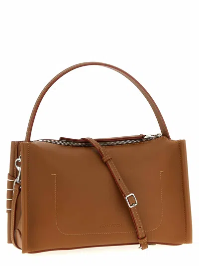 Jw Anderson Loafer Leather Shoulder Bag With Detachable Strap In Brown
