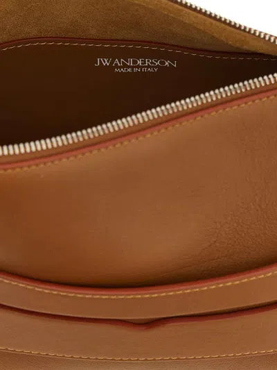 Jw Anderson Loafer Leather Shoulder Bag With Detachable Strap In Brown