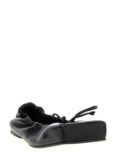Jacquemus Black Square-toe Shoes With Gathered Upper In Black