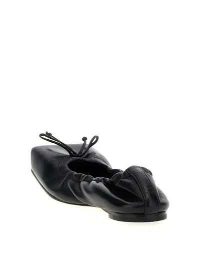 Jacquemus Black Square-toe Shoes With Gathered Upper In Black