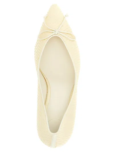 Jacquemus Tourni 80 Python-embossed Leather Pumps In Neutral