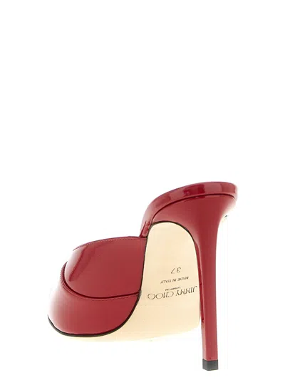 Jimmy Choo Brigitte 100mm Patent Leather Mule Pumps In Red