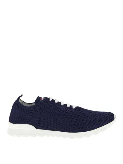 Kiton Fits Sneakers Round Toe Knit Upper In Blue