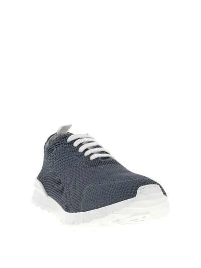 Kiton Fits Mesh Sneakers Pull Tab Rubber Sole In Gray