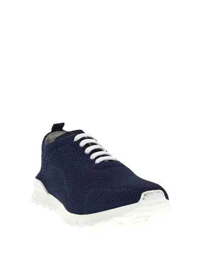Kiton Fits Sneakers Round Toe Knit Upper In Blue
