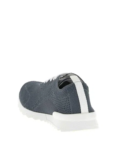 Kiton Fits Mesh Sneakers Pull Tab Rubber Sole In Gray