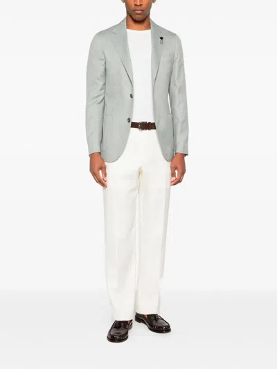 Lardini Button Wool Jacket In Green