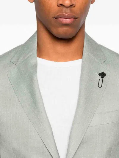 Lardini Button Wool Jacket In Green