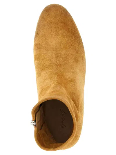 Marsèll Granblocco Suede Ankle Boots Block Heel In Gold