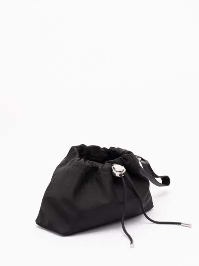 Moncler Compact Handheld Pouch Handbag With Logo Detail In Black