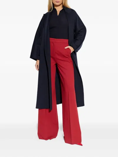 Max Mara Belted Coat In Blue